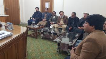 Meeting of DEO male Dir Lower with Chairman Prof: Dr. Zamin Gul, Secretary Prof: Dr. Saeed Ahmad Sani and Controller of Exam regarding SLO based question papers and Mutalia e Quran Hakeem examination 2023