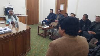 Meeting of DEO male Dir Lower with Chairman Prof: Dr. Zamin Gul, Secretary Prof: Dr. Saeed Ahmad Sani and Controller of Exam regarding SLO based question papers and Mutalia e Quran Hakeem examination 2023