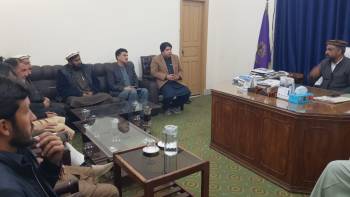 Meeting of DEO male Dir Lower with Chairman Prof: Dr. Zamin Gul, Secretary Prof: Dr. Saeed Ahmad Sani and Controller of Exam regarding SLO based question papers and Mutalia e Quran Hakeem examination 2023
