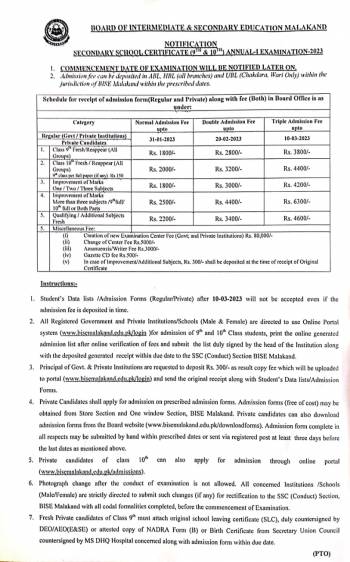 Notification: SSC Annual-I Exam 2023 Dates and fee