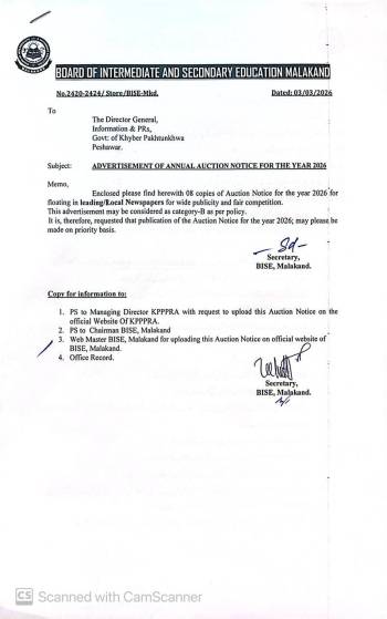 Annual Auction Notice for the year 2026