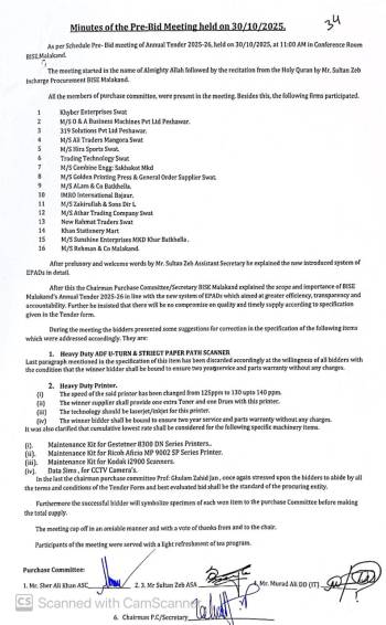 Minutes of the Pre-bid meeting held on 30-10-2025