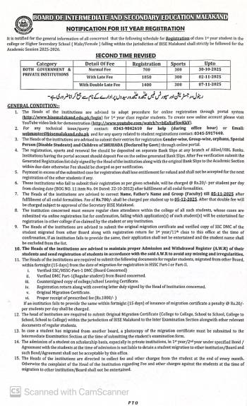 Notification Revised: Registration 2025-2026 Normal Fee Date Extended