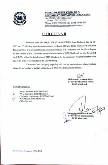 Circular: SLO-based Pre-Board Examination