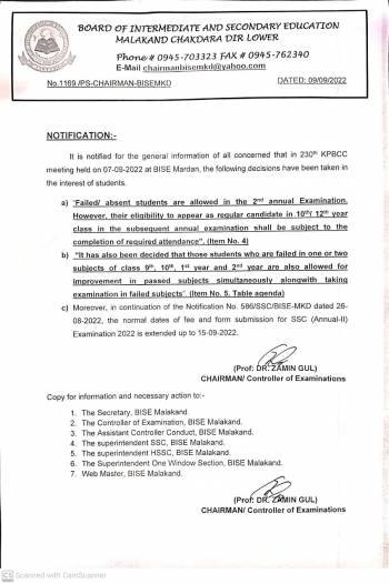 Notification: KPBCC Decisions 07-09-2022
